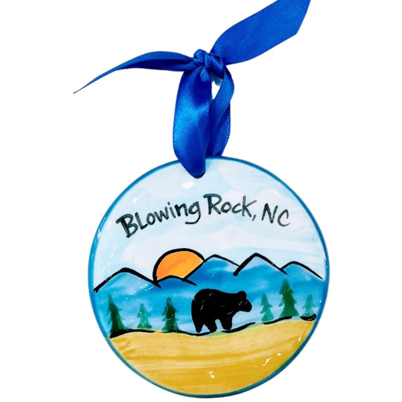 Blowing Rock Bear Flat Ornament